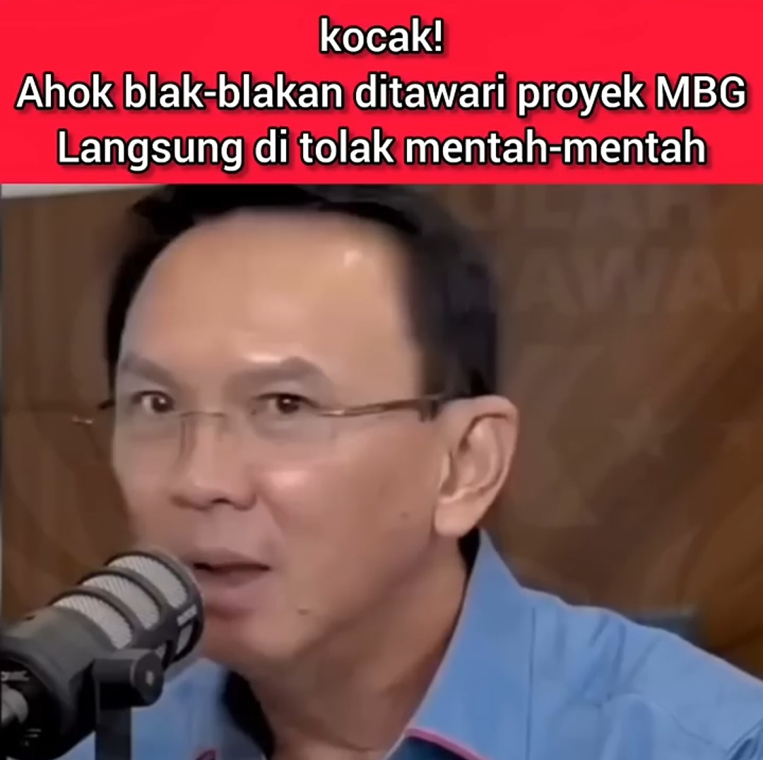 Ahok Tolak Mentah-mentah Tawaran Proyek Makan Bergizi Gratis (MBG)
