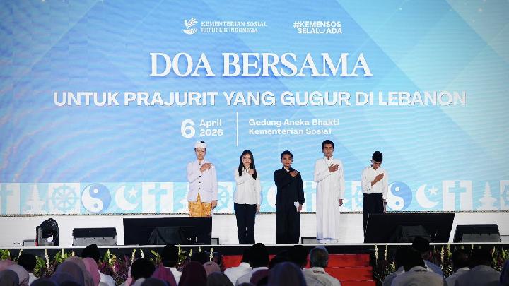 Doa Lintas Iman Siswa Sekolah Rakyat untuk Prajurit TNI Gugur di Lebanon