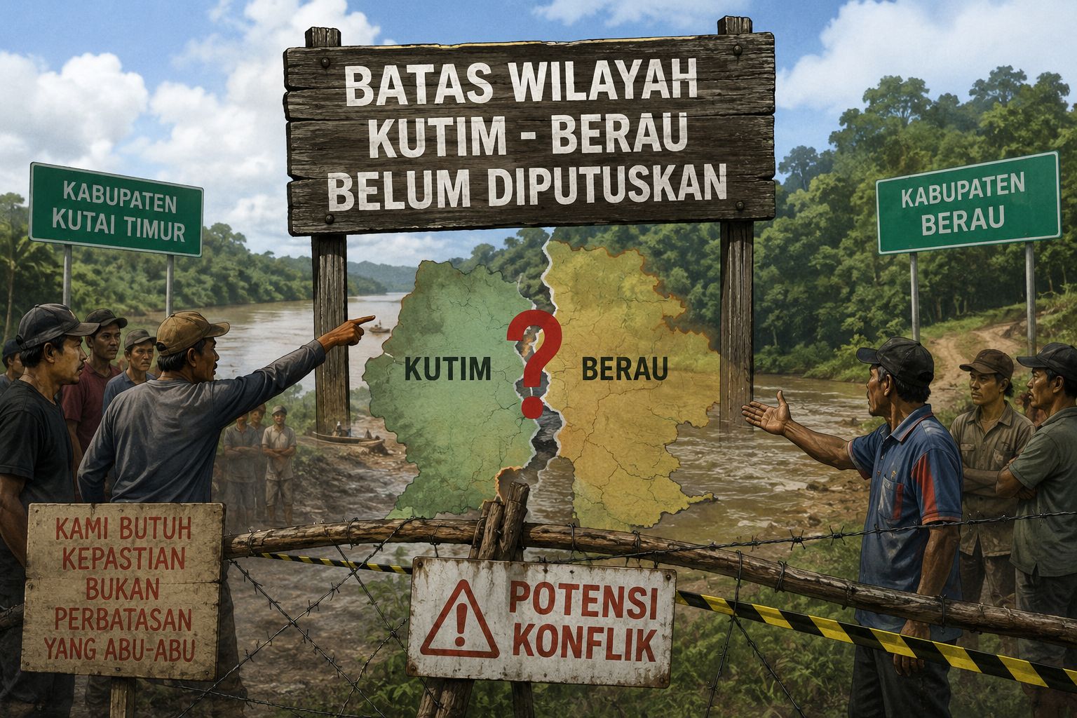 Sengketa Batas Kutim-Berau Tak Kunjung Tuntas, Ancaman Konflik Warga Kian Nyata
